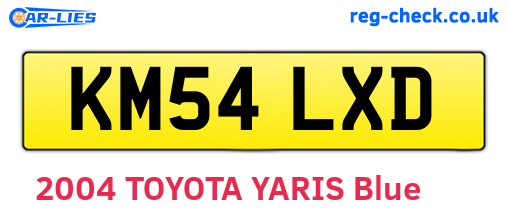 KM54LXD are the vehicle registration plates.