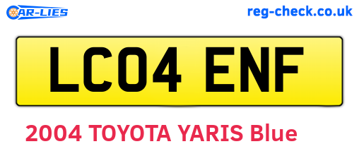 LC04ENF are the vehicle registration plates.