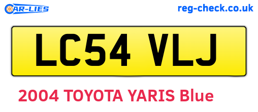 LC54VLJ are the vehicle registration plates.