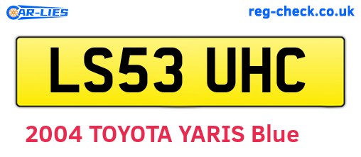 LS53UHC are the vehicle registration plates.