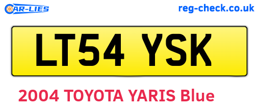 LT54YSK are the vehicle registration plates.