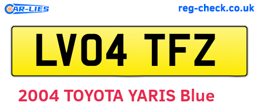 LV04TFZ are the vehicle registration plates.
