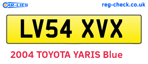 LV54XVX are the vehicle registration plates.