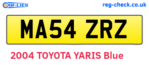MA54ZRZ are the vehicle registration plates.