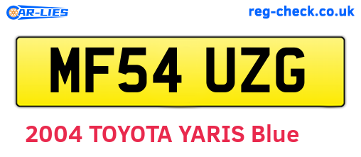MF54UZG are the vehicle registration plates.
