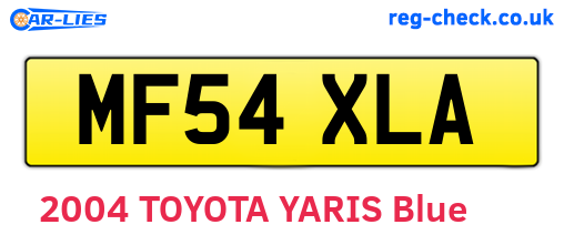 MF54XLA are the vehicle registration plates.
