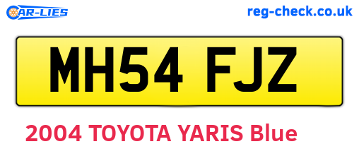 MH54FJZ are the vehicle registration plates.