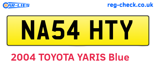 NA54HTY are the vehicle registration plates.