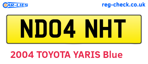 ND04NHT are the vehicle registration plates.