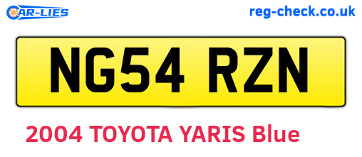 NG54RZN are the vehicle registration plates.