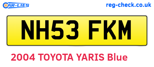 NH53FKM are the vehicle registration plates.