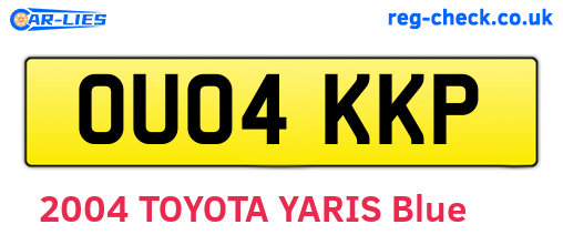 OU04KKP are the vehicle registration plates.