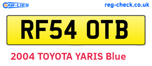RF54OTB are the vehicle registration plates.
