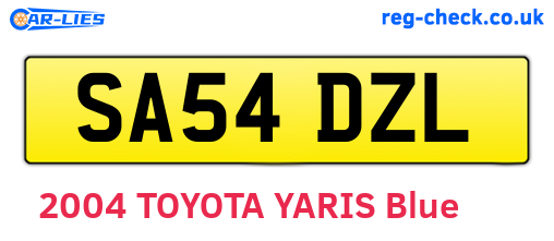 SA54DZL are the vehicle registration plates.