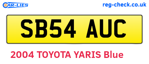SB54AUC are the vehicle registration plates.