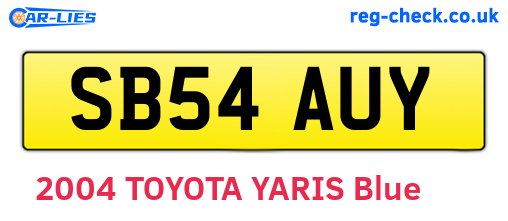 SB54AUY are the vehicle registration plates.