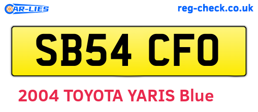 SB54CFO are the vehicle registration plates.