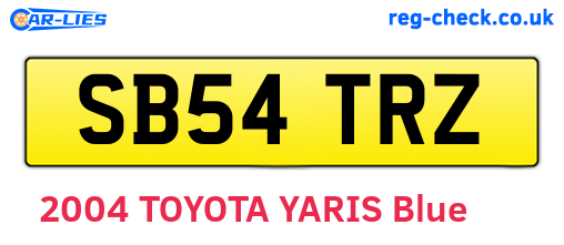SB54TRZ are the vehicle registration plates.