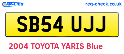 SB54UJJ are the vehicle registration plates.