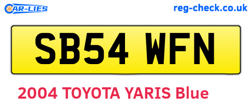 SB54WFN are the vehicle registration plates.