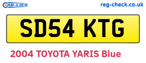 SD54KTG are the vehicle registration plates.