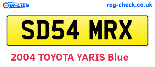 SD54MRX are the vehicle registration plates.