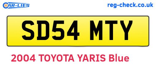 SD54MTY are the vehicle registration plates.