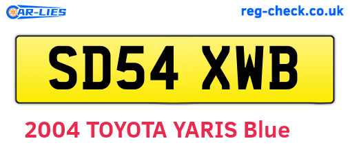 SD54XWB are the vehicle registration plates.