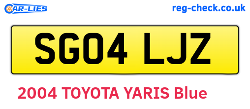 SG04LJZ are the vehicle registration plates.