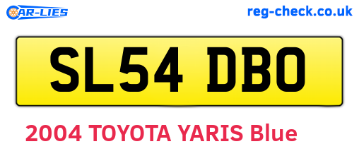 SL54DBO are the vehicle registration plates.