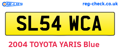 SL54WCA are the vehicle registration plates.