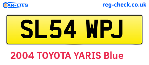 SL54WPJ are the vehicle registration plates.