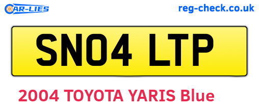 SN04LTP are the vehicle registration plates.