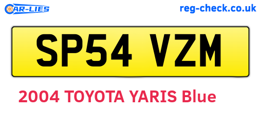 SP54VZM are the vehicle registration plates.