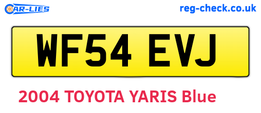 WF54EVJ are the vehicle registration plates.