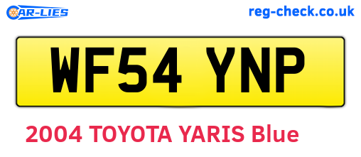 WF54YNP are the vehicle registration plates.