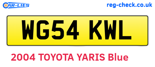 WG54KWL are the vehicle registration plates.