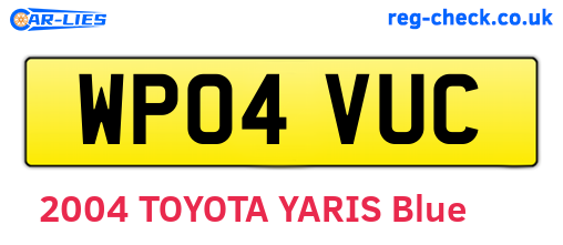 WP04VUC are the vehicle registration plates.