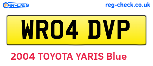 WR04DVP are the vehicle registration plates.