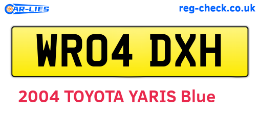 WR04DXH are the vehicle registration plates.