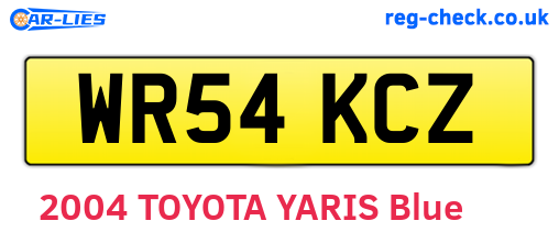 WR54KCZ are the vehicle registration plates.