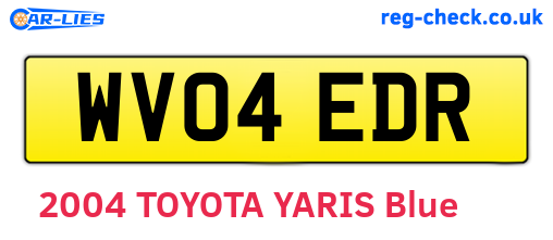 WV04EDR are the vehicle registration plates.