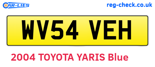 WV54VEH are the vehicle registration plates.