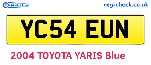 YC54EUN are the vehicle registration plates.