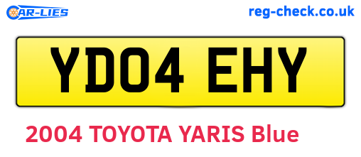 YD04EHY are the vehicle registration plates.