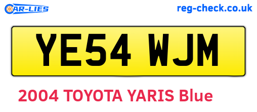 YE54WJM are the vehicle registration plates.