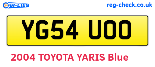 YG54UOO are the vehicle registration plates.