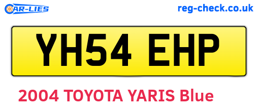 YH54EHP are the vehicle registration plates.