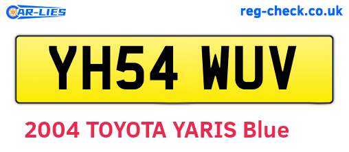 YH54WUV are the vehicle registration plates.