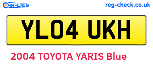 YL04UKH are the vehicle registration plates.